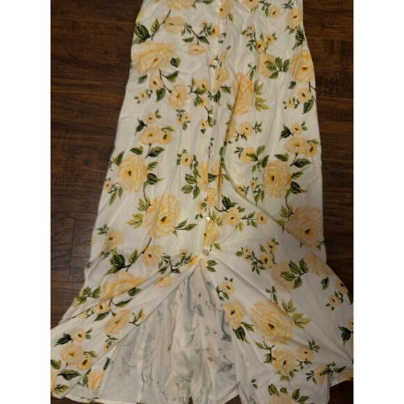 Monteau Dress Womens Floral Midi Linen Blend Tank Beach Bohemian Floral Sz:Med - Picture 3 of 10